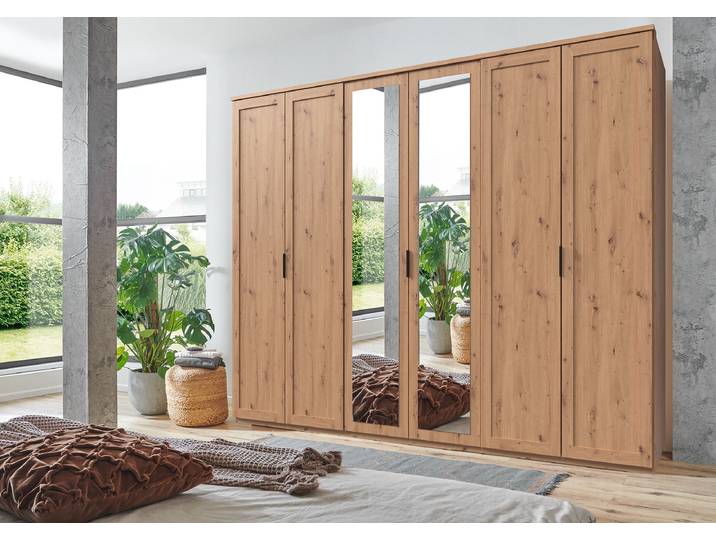 home24 Draaideurkast Nadja 270cm hout/bruin/Artisan eikenhouten look