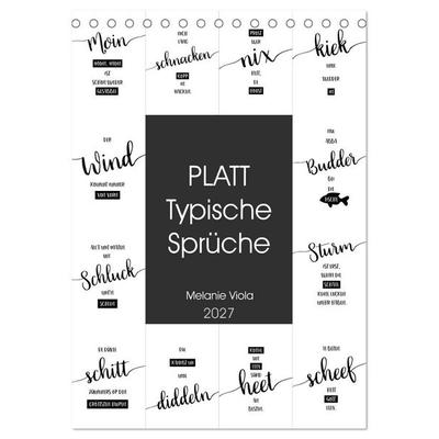 PLATT Typische Sprüche (Tischkalender 2027 DIN A5 hoch), CALVENDO Monatskalender