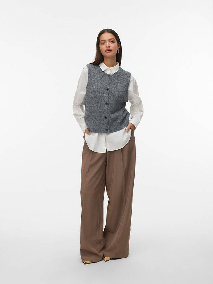 Vero Moda Strickweste in Grau - XL