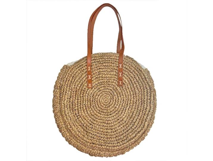 Sac d'épaule en raphia naturel d.40cm