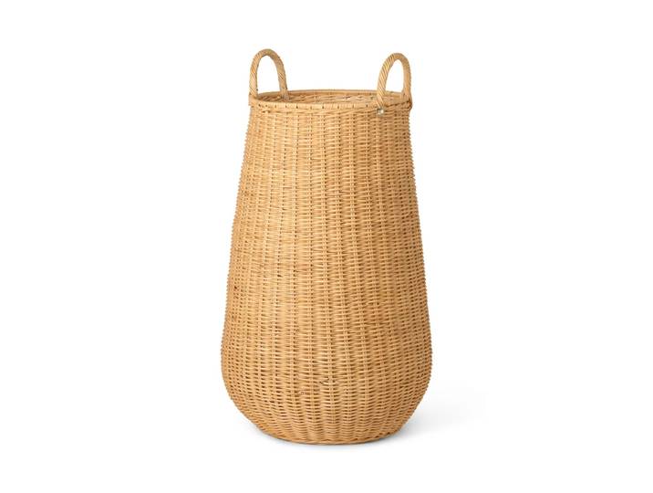Ferm Living - Geflochtener Rattan Wäschekorb, natur