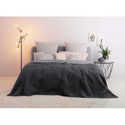 Tagesdecke OTTO HOME "Amanda gesteppte Tagesdecke, in diversen Größen erhältlich", grau (anthrazit, grau), B:140cm L:210cm, Kunstfaser, Tagesdecken