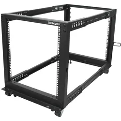 StarTech 12HE 4 Pfosten Open Frame (12 HE, 19 Zoll Rack), Serverschrank, Schwarz