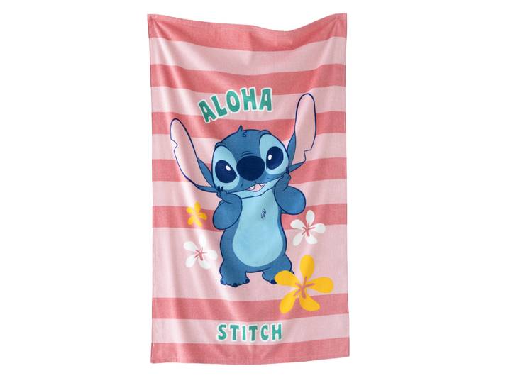 Drap de bain enfant Stitch éponge et velours coton - 320g/m² - Blancheporte