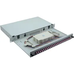 Helos LWL 19" Spleissbox 24 x LC Duplex OM4, spleissfertig, grau, Server Zubehör, Grau