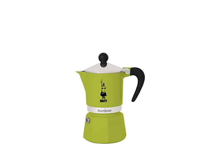 Bialetti Regenboog gekleurd koffiezetapparaat, aluminium, groen, 3 kopjes
