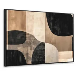 LEINWAND Bilder mit Rahmen - Abstrakt - Flugzeuge - Schwarz - Rund - 140x90