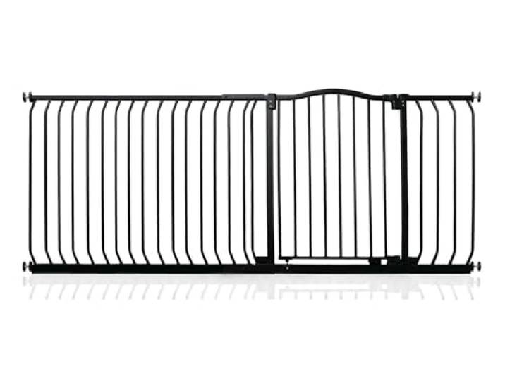 Safetots Treppenschutzgitter mit Gebogenem Oberen Teil, 189cm - 198cm, Mattschwarz, Treppenschutzgitter mit Druckbefestigung, Babygitter für Türen