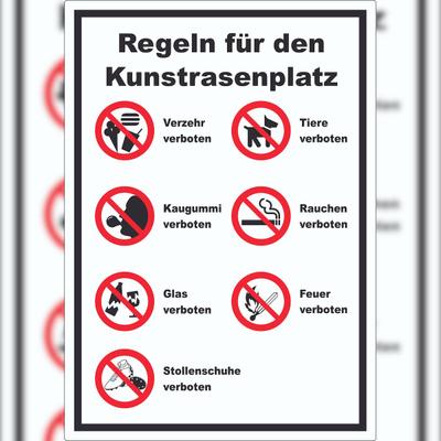 HB-Druck Aufkleber Regeln Kunstrasenplatz A2 (420x594mm)