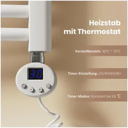Emke Elektrischer Badheizkörper, Badheizung Elektrisch, Weiss 75x60cm 300Watts, Heizkörper, Weiss