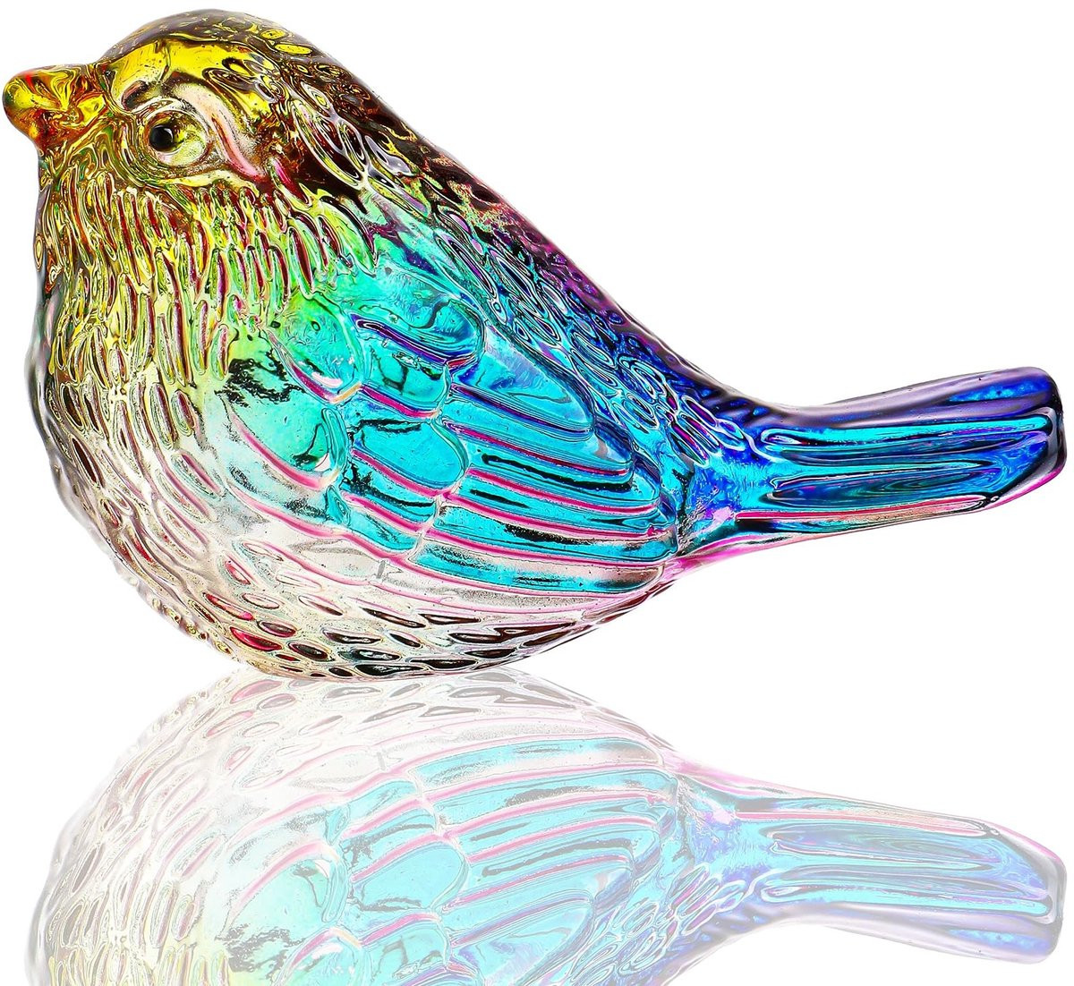 Handgemaakt Glazen Vogel Beeld Multicolor Decoratieve Dierfiguur voor op Tafel