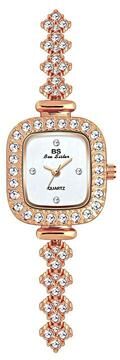 Inspired Deals Women's Diamond Watch Elegant Quartz Bracelet Watch For Women With Stainless Steel Buckle rose Gold