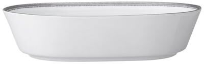 "Noritake Whiteridge Platinum Oval Vegetable Bowl, 9-3/4"", 46 Oz"