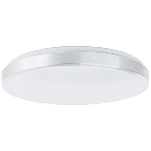 Brilliant Livius plafondlamp nikkel en wit, ronde LED-lamp met een diameter van 48,5 cm