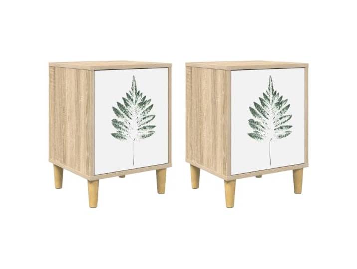 HFXHIJXQ 2er Set Nachttisch HANAU Holzwerkstoff Sonoma-Eiche 36x33x50cm Kompakter Beistelltisch fürs Schlafzimmer mit reichlich Stauraum, erhöhten Füßen und sicherer Wandbefestigung.