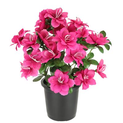 Kunstblume I.GE.A. "Kunstblume Azaleen im Topf", rot (azalee), B:21cm H:29cm L:21cm, Polyester, Kunstpflanzen, Blume Kunstpflanze Blumendeko Tischdeko Zimmerpflanze