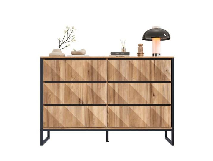 Design solide et protégé commode en bois couleur noir idéal pour logis salon pièce décoration intérieure