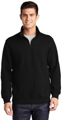 Sport-Tek TST253 Tall 1/4-Zip Sweatshirt in Black size Large/Tall   Cotton/Polyester Blend