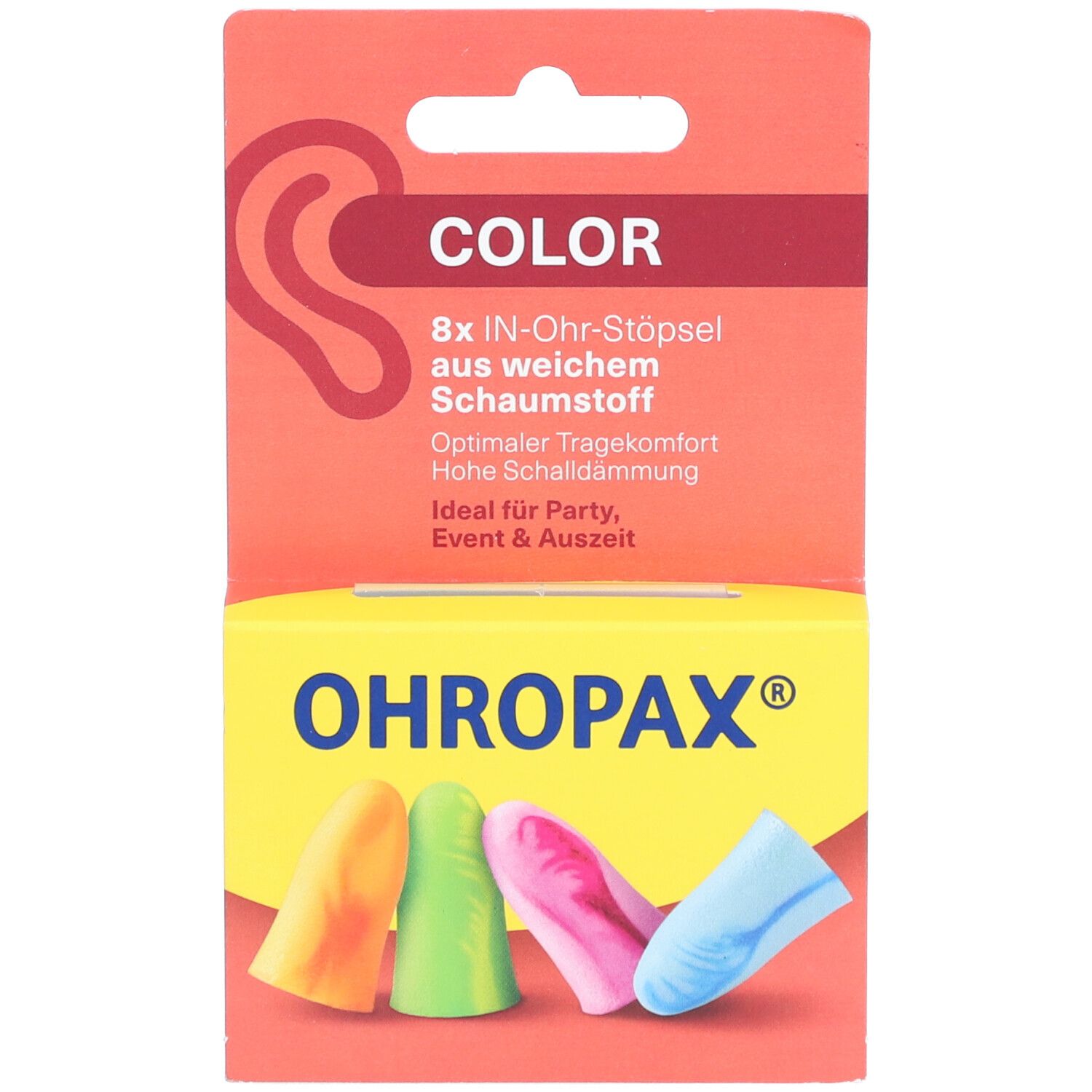 Ohropax color Schaumstoff In-Ohr Stöpsel 8 St Ohrstöpsel