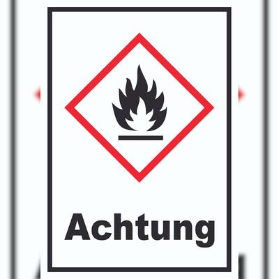 HB-Druck Schild Entzündbare Stoffe Achtung Flamme hochkant A5 (148x210mm)
