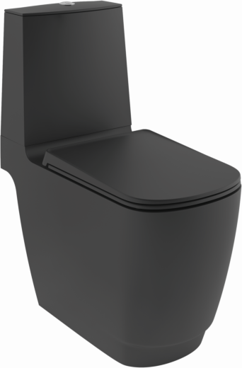 Kludi RESA S Spiralfl ush-Stand-WC 27WCB0239 68 cm, S-förmiger Abfluss Mattschwarz