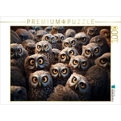 CALVENDO Puzzle Viele Eulen auf einem Bild | 1000 Teile Lege-Größe 64x48cm Foto-Puzzle für glückliche Stunden