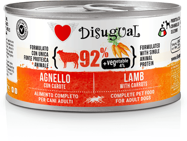 Disugual Dog Vegetable de Cordeiro e Cenoura 12 unid x 150g