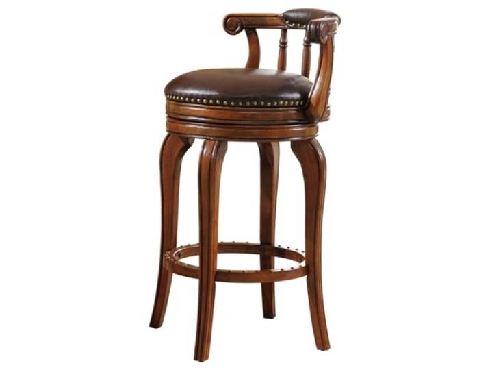 VNCdfhETs Barstuhl Höhenhocker Stühle Barhocker Aus Massivholz Leder Thekenhocker Hohe Hocker Drehbarer Barstuhl Barhocker(A,61CM)
