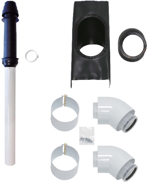 Vaillant Abgassystem Schrägdach Komplettpaket,  DN 60/100, schwarz