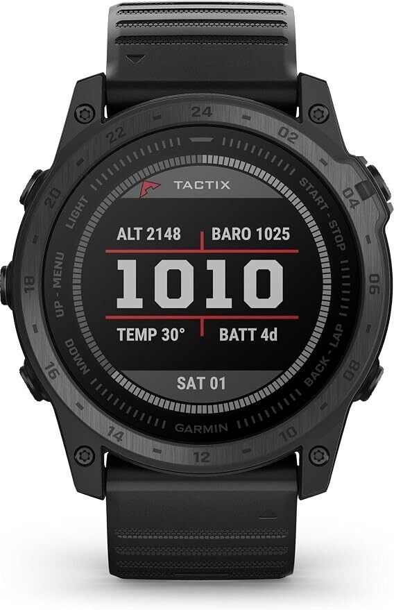 Garmin Tactix 7 Standard Edition Tactical GPS Smartwatch with Silicone Strap - Black