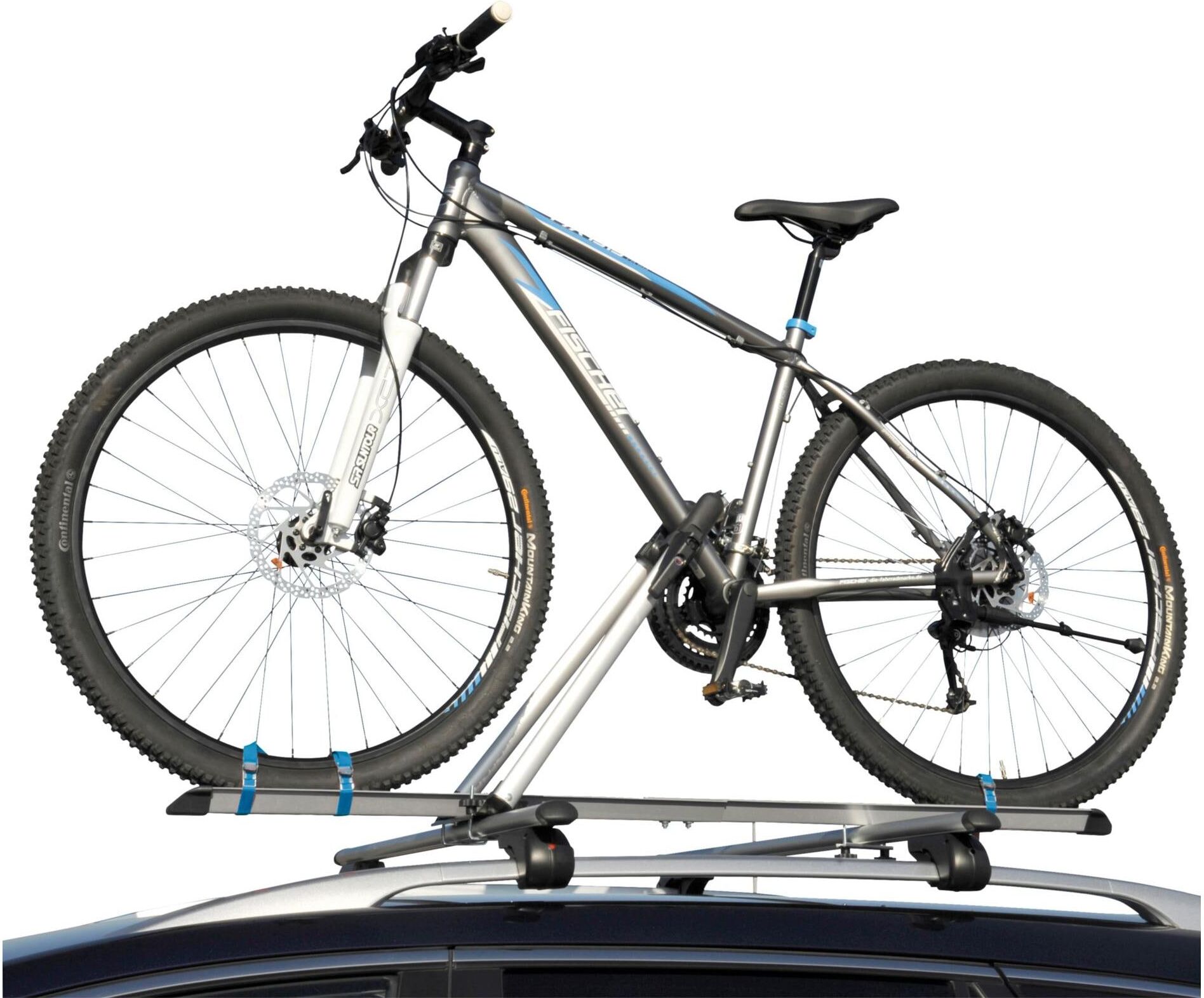 Dachfahrradträger FISCHER FAHRRAD "für 1 Fahrrad", silber (silberfarben), Fahrradträger, Dachfahrradträger silberfarben Einheitsgröße