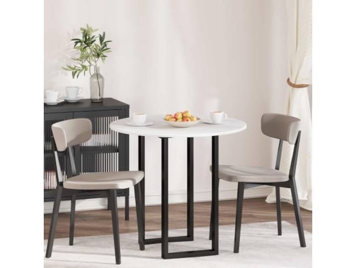 PTUGUOF Tischplatte Rund 80 cm Holzwerkstoff Weiß Minimalistisches Design, DIY-Projekt, Innenbereich, Pflegeleicht, Esszimmer, Wohnzimmer