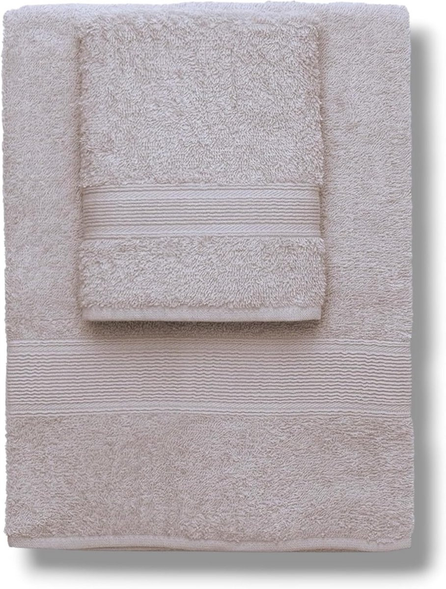 Luxe Katoenen Handdoekenset 2-Delig - Gezichtshanddoek en Gastendoek - Hoge Kwaliteit Badstof