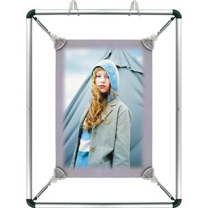 Update-Displays Poster-Spannrahmen mit Krokodilklemmen, aus Aluminium Rundrohr-Profil, für DIN A3