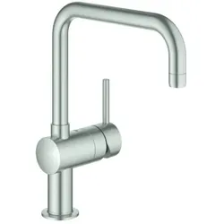 Grohe Spültischeinhebelmischer Minta U-Auslauf, schwenkbar, supersteel