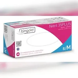 BINGOLD Nitril 35PLUS Einweghandschuhe Nitril-Handschuhe puderfrei Gr M Size 8