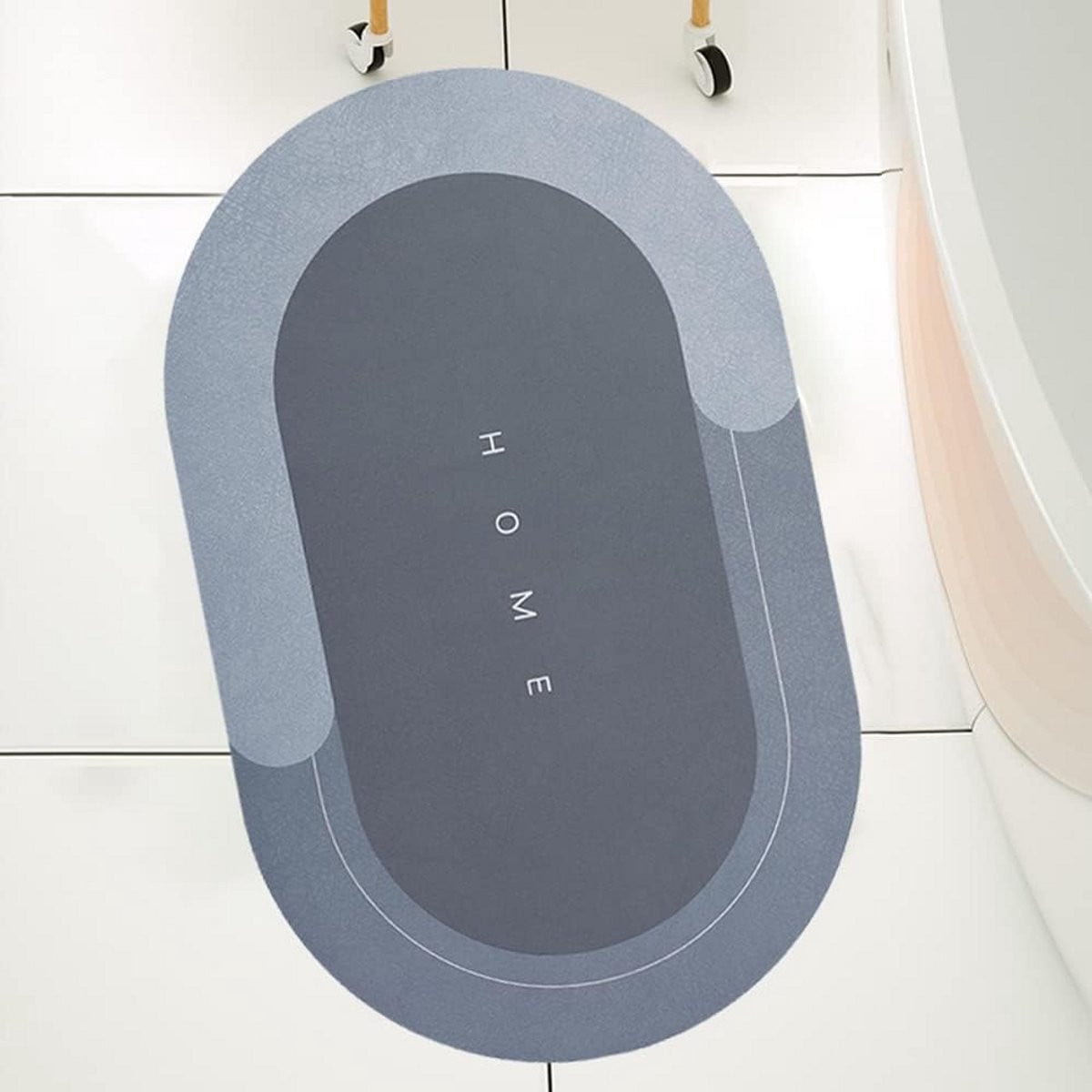 Ovale Antislip Badmat Sneldrogend en Super Absorberend voor Badkamer en Douche