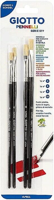 Blister 4 pinceaux serie 577 n° 4,6,8,10 - Giotto
