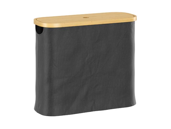 Toilettenpapier Aufbewahrungsbox Bambus für 12 Rollen schwarz/natur