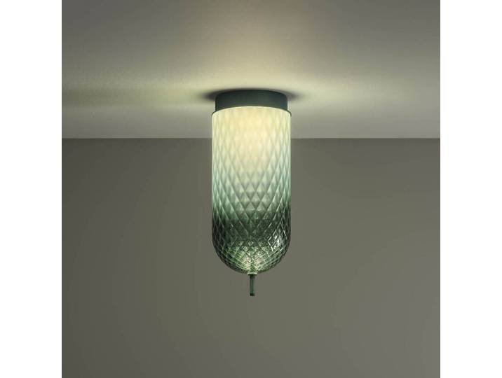OLEV LED Deckenleuchte Curuba, grün, für Wohn- / Esszimmer, Glas, Design