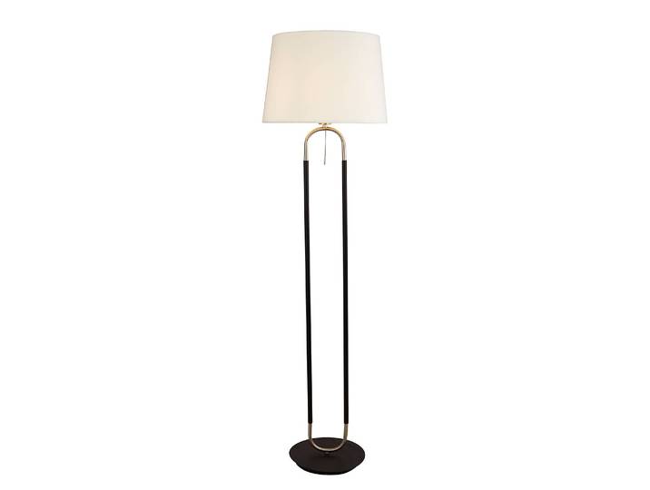 Lampadaire Jazz 45 x 161 x 45cm Argenté/Blanc Velours E27