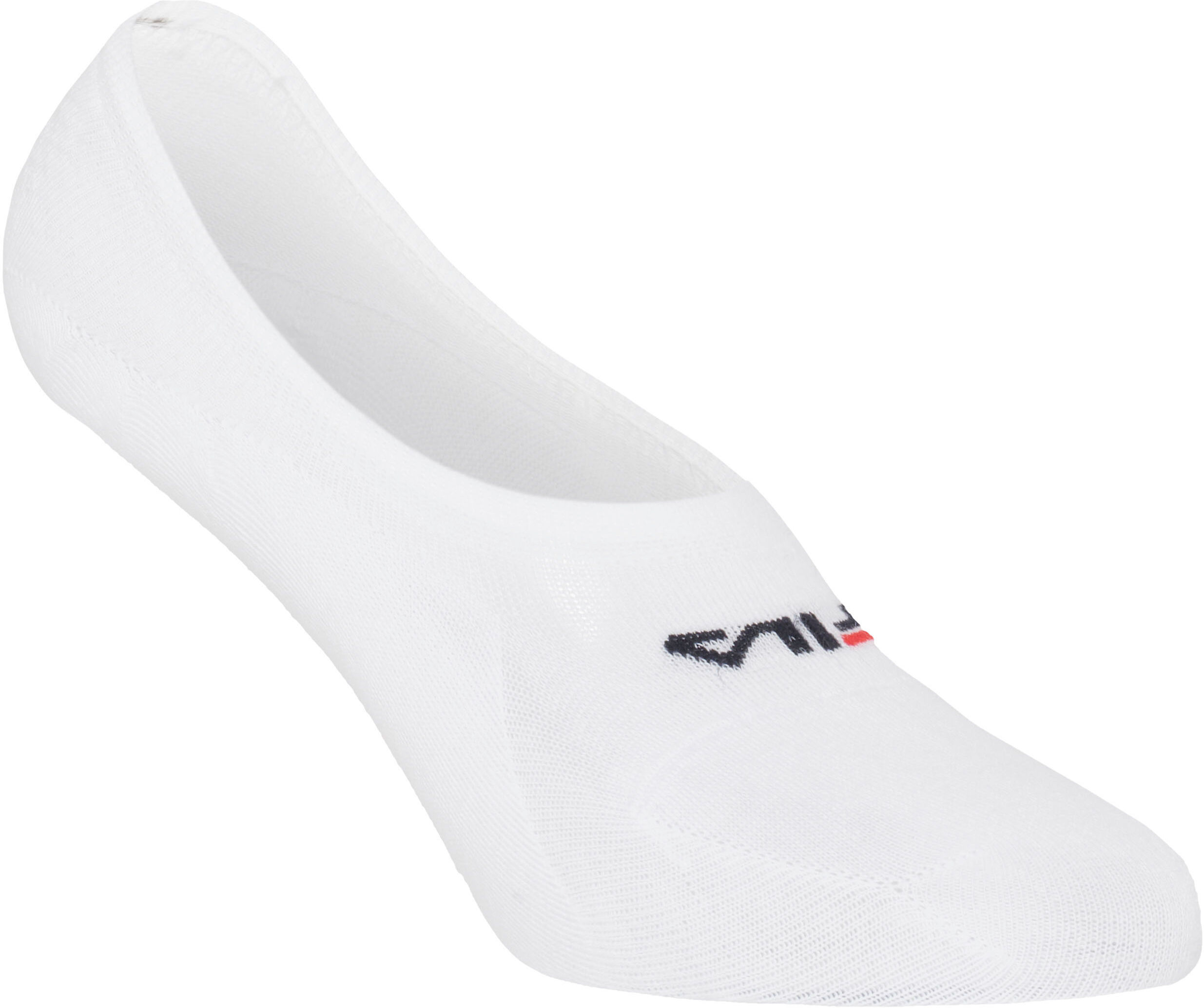 Füsslinge FILA "UNISEX GHOST SOCKS", Damen, Gr. 43-46, weiss (weiß), Baumwollmischung, unifarben, normal, Socken Füsslinge, mit Logo-Schriftzug, Silikonstreifen an der Ferse für besseren Halt weiß 43-46