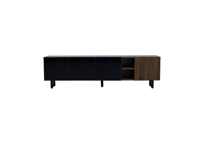 MC Star TV-Ständer mit vier Türen,TV-Ständer, TV-Paneel, niedriger TV-Ständer, (Einzigartiges Design, Vintage-Holzmaserung. 180 x 38 x 50 cm (L x B x H)