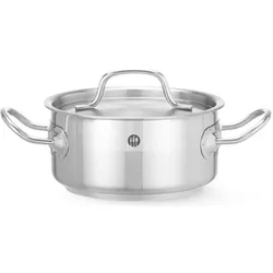 Hendi Kochtopf niedrig mit Deckel 2,8 l 200x90 mm EDS Pr, Pfanne + Kochtopf, Silber