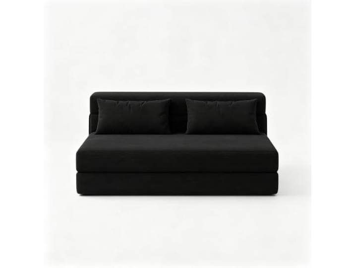 Koioplie L-Schlafsofa 4-teilig Klappbar Memory-Schaum Schwarz Gästebett, ohne Montage, wandelbare Form, kompakt für kleine Räume