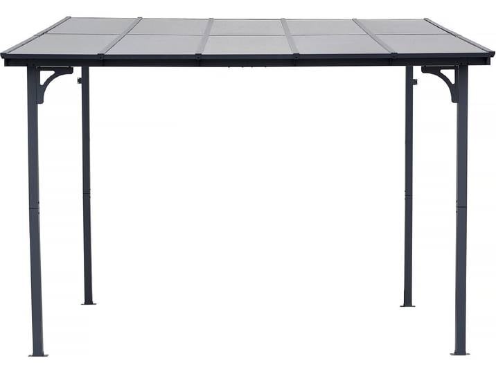 Pergola tonnelle adossée Marvin - 3 x 3 m - 304 x 298 x 243 cm - Gris foncé