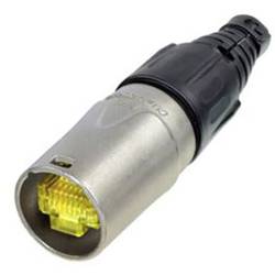 Neutrik NE8MX Neutrik ECON NE8MX - etherCON RJ45 Kabelsteckerschutz Nickel NE8MX Stecker, gerade Polzahl Sensoren 8P8C Gelb, Schwarz 1 St.