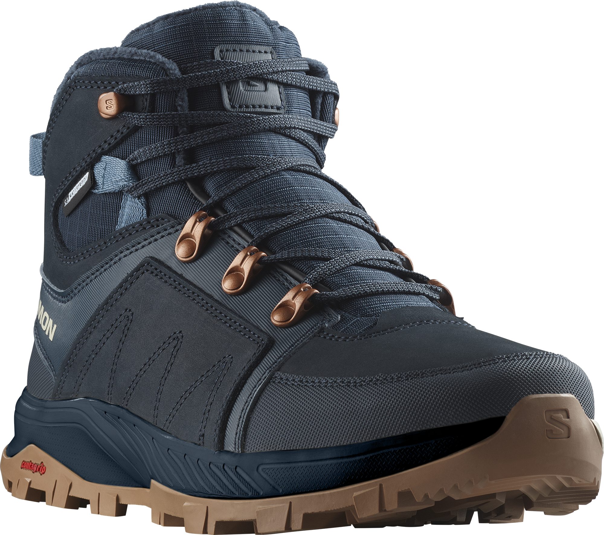 Wanderschuh SALOMON "OUTCHILL THINSULATE™ CLIMASALOMON™ WATERPROOF", Damen, Gr. 43, Textil, grau (carbon), Synthetik, Textil, Schuhe Wanderschuh, wasserdicht carbon 43, Textil