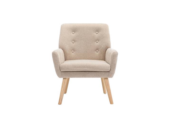 Vente-Unique Sessel mit gerader Rückenlehne - 1 Person - Stoff - Beige, Holz, 65x79x68 cm, Wohnzimmer, Sessel, Polstersessel