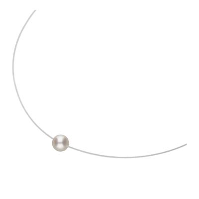 Collier SMART JEWEL "schwebende Perle, Silber 925", weiß, Halsketten, Damen, 45cm, Silber 925 (Sterlingsilber), Collier